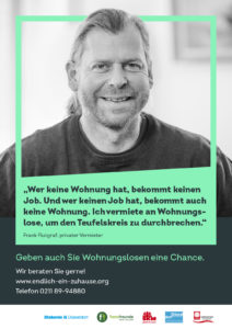 Düsseldorfer Wohnungslosenkampagne Endlich ein Zuhause Frank Flutgraf