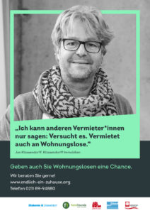 Düsseldorfer Wohnungslosenkampagne Endlich ein Zuhause Jan Klüssendorff