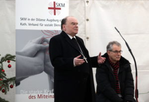 Bischof Bertram Meier und SKM-Generalsekretär Stephan Buttgereit in Augsburg; Foto: Annette Zoepf